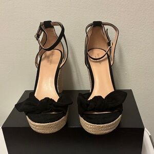 Kate Spade Black Espadrille Wedges